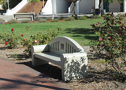 Bench with plaque