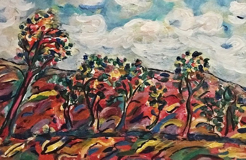 colorful leaves and trees painting